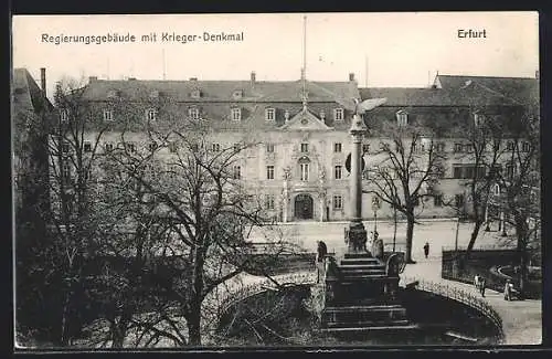 AK Erfurt, Regierungsgebäude mit Krieger-Denkmal
