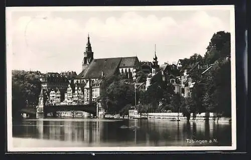 AK Tübingen a. N., Panorama vom Neckar aus