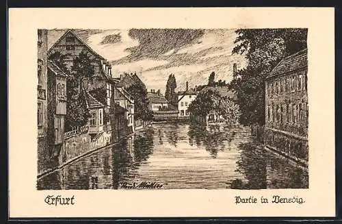 Künstler-AK Erfurt, Partie in Venedig