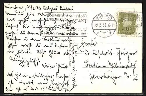 AK München, Propyläen mit Radfahrer