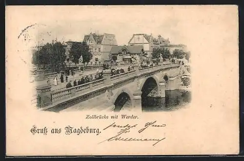 AK Magdeburg, Zollbrücke mit Werder