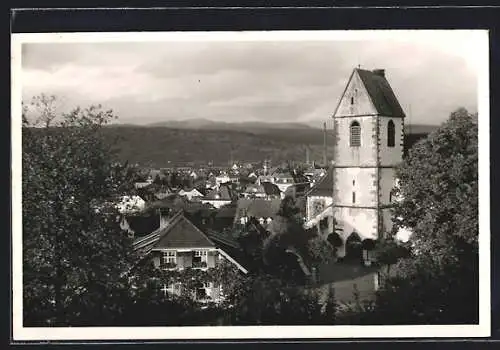 AK Brombach / Lörrach, Teilansicht mit Kirche