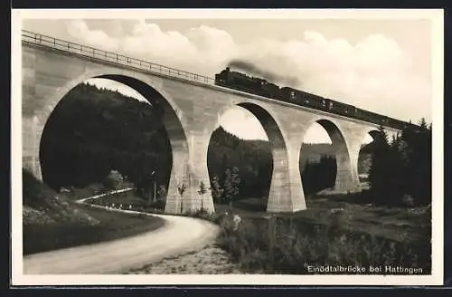AK Hattingen / Immendingen, Bahn auf der Einödtalbrücke