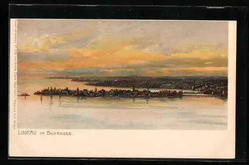 Lithographie Lindau am Bodensee, Panorama