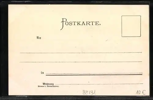 Künstler-AK C.Biese: Lindau, Totalansicht mit dem Bodensee, Diebsturm mit Peterskirche