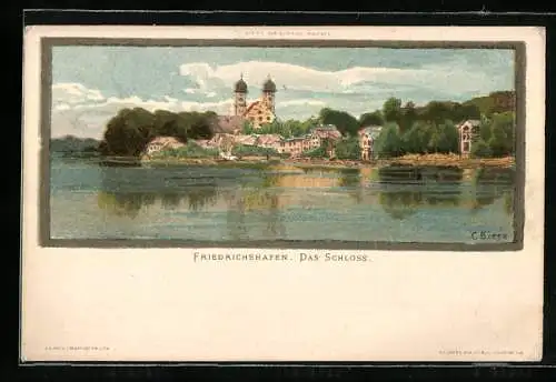 Künstler-AK Carl Biese: Friedrichshafen, Blick zum Schloss