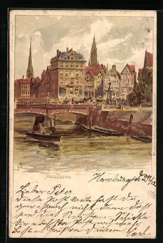 Künstler-AK Carl Biese: Hamburg, Partie am Messeberg