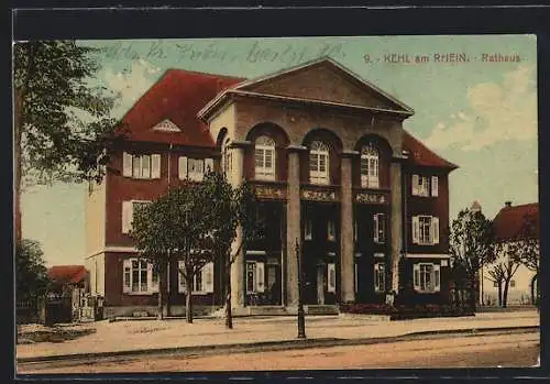 AK Kehl am Rhein, Rathaus, Ansicht von der Strasse