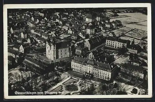 AK Donaueschingen, Teilansicht vom Flugzeug aus