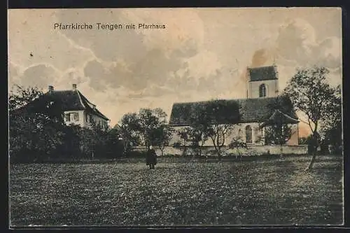 AK Tengen /Amt Engen, Pfarrkirche mit Pfarrhaus