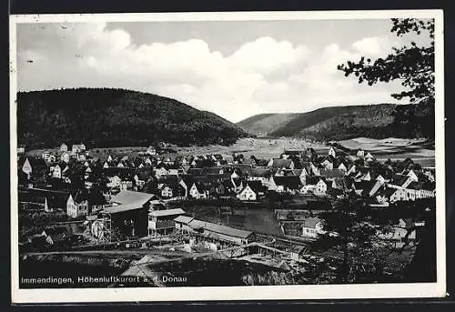 AK Immendingen /Donau, Ortsansicht mit Bergblick aus der Vogelschau