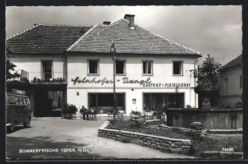 AK Ysper, Felnhofer-Dangl, Gasthof-Fleischerei mit Bulli