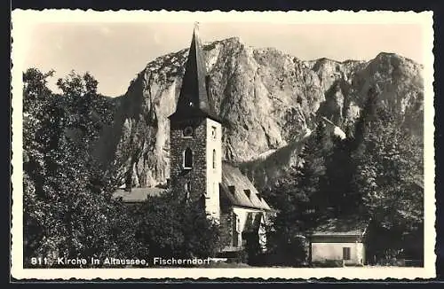 AK Altaussee, Fischerndorf, Kirche und Trisselwand