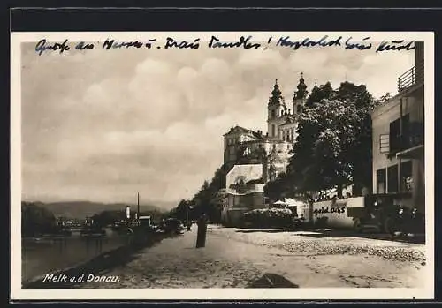 AK Melk a. d. Donau, Blick zum Stift