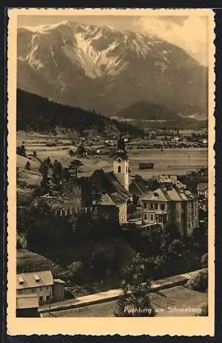 AK Puchberg am Schneeberg, Ortspartie mit Kirche