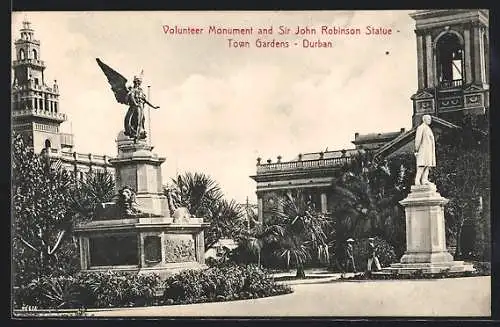 AK Durban, Volunteer Monument and Sir John Robinson Statue, Town Gardens