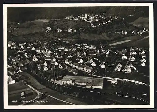 AK Aach i. Hegau, Teilansicht vom Flugzeug aus
