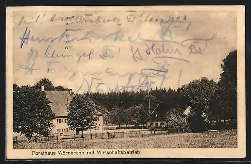 AK Wörnbrunn, Forsthaus mit Gaststätte