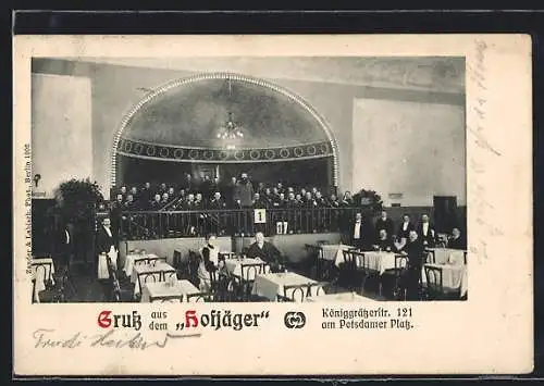 AK Berlin-Kreuzberg, Gaststätte Hofjäger, Fest- und Speisesaal, Königgrätzerstrasse 121