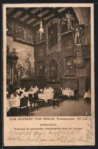 AK Berlin-Tiergarten, Zum Hofbräu von Berlin, Potsdamerstr. 127 /128