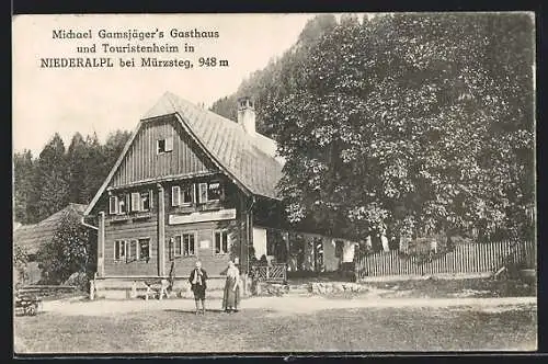 AK Niederalpl bei Mürzsteg, Michael Gamsjäger`s Gasthaus und Touristenheim