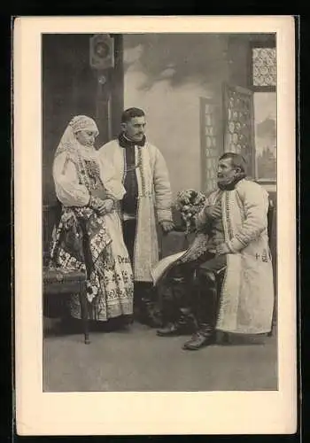 AK Siebenbürgisch-Sächsische Bauern in ihrer Tracht