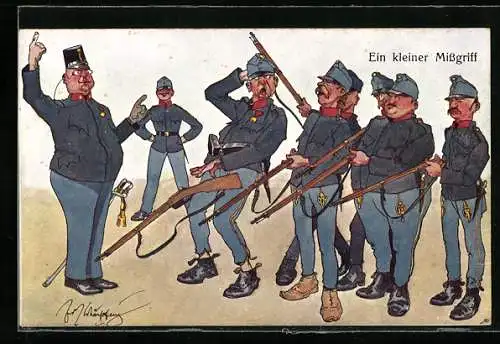 Künstler-AK Fritz Schönpflug: Soldaten mit Gewehren