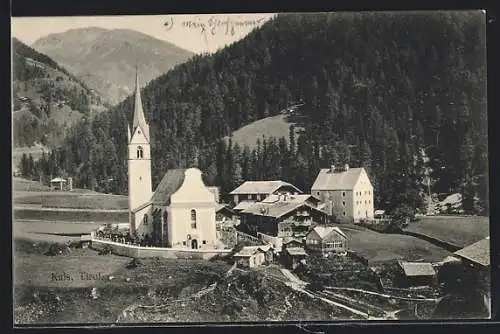 AK Kals, Ortsansicht mit Kirche und Kirchhof
