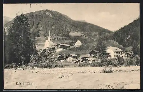 AK Kals in Tirol, Gesamtansicht vom Fluss aus