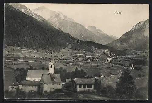 AK Kals, Ortspanorama mit Kirche