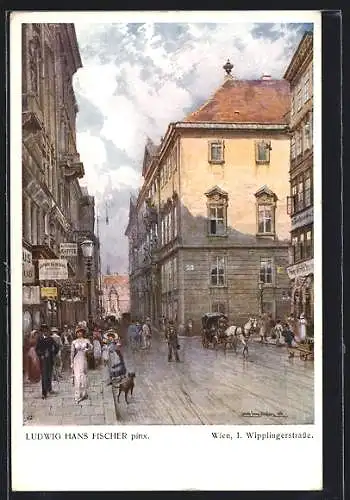 Künstler-AK Ludwig Hans Fischer: Wien, Wipplingerstrasse