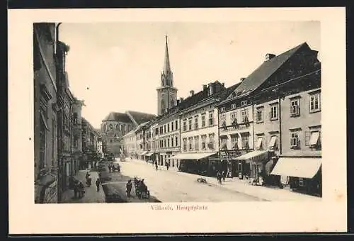 AK Villach, Passanten auf dem Hauptplatz