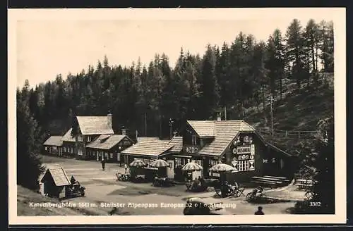 AK Katschberghöhe, Strassenpartie mit Gaststätte