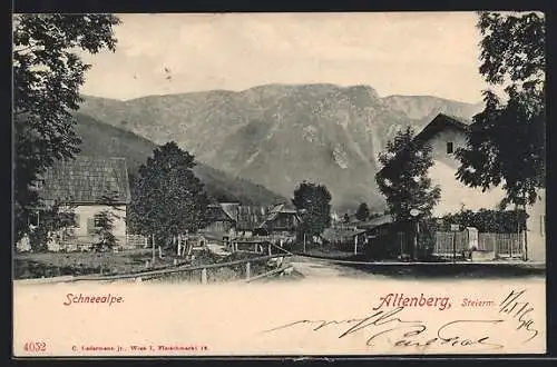 AK Altenberg /Steiermark, Ortspartie mit Schneealpe