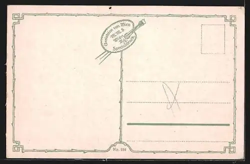 AK Wien, Strassenbahn und Litfasssäule am Schotten-Ring