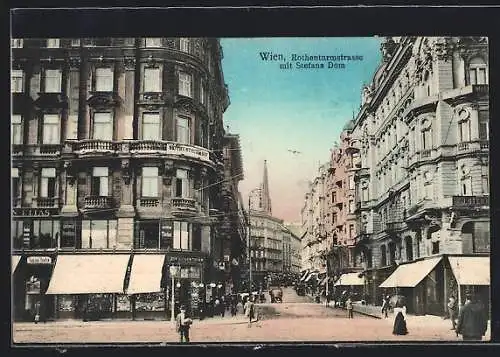 AK Wien, Rothenturmstrasse mit Stefans Dom