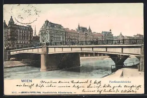 AK Wien, Ansicht der Ferdinandsbrücke