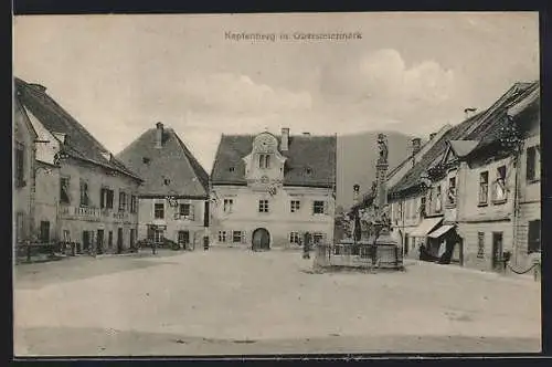 AK Kapfenberg in Obersteiermark, Ortspartie mit Denkmal