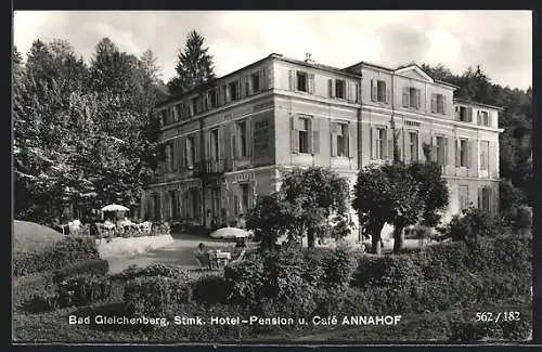 AK Bad Gleichenberg /Stmk., Hotel Annahof mit Garten