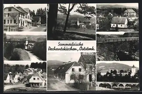 AK Dechantskirchen /Oststmk., Ortsansichten mit Kirche, Wirtshaus, und Strassenzügen