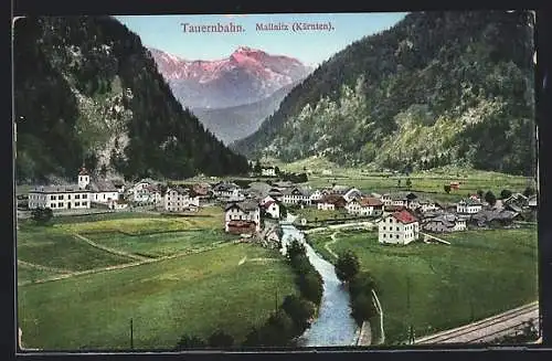 AK Mallnitz /Kärnten, Blick von der Tauernbahn