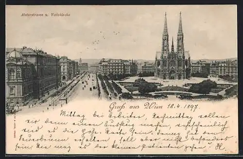 AK Wien, Alsterstrasse und Votivkirche