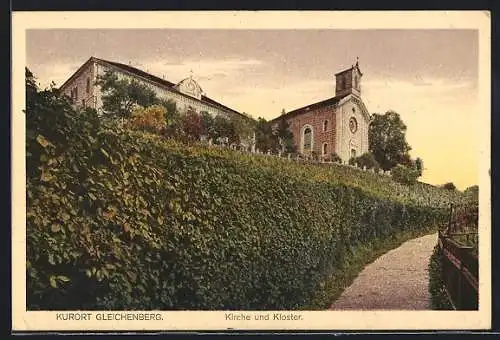 AK Gleichenberg, Kirche und Kloster hinter Heckenweg