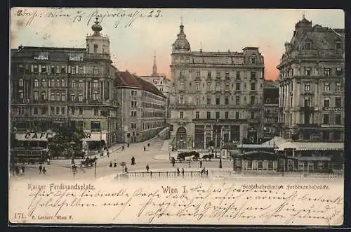 AK Wien, Kaiser Ferdinandplatz, Stadtbahnstation Ferdinandsbrücke