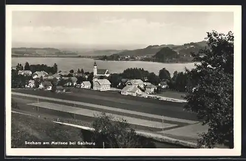 AK Seeham am Mattsee, Ortsansicht von Anhöhe