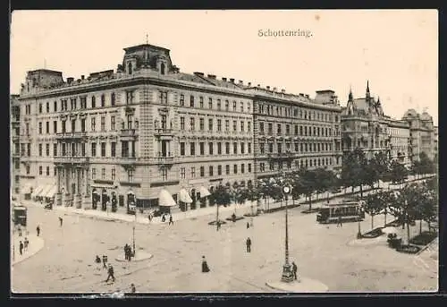 AK Wien, Schottenring, Kreuzung aus der Vogelschau