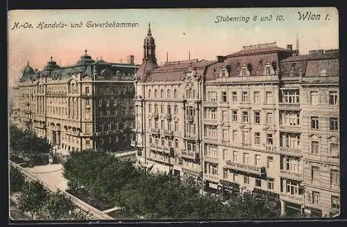AK Wien, Handels- und Gewerbekammer, Stubenring 8 und 10, von oben gesehen