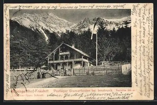 AK Innsbruck, Gramartboden, Gasthof Frauhitt v. F. Schindl