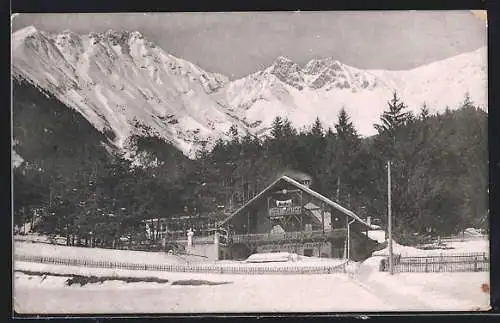 AK Innsbruck, Alpen-Gasthof Frau Hitt im Winter