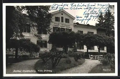 AK Gleichenberg, Bestuhlung im Vorgarten der Villa D'Orsay